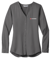 Women's Long Sleeve Button-Front Blouse