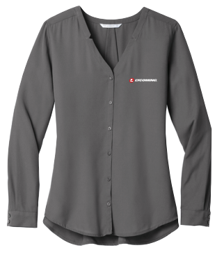 Women's Long Sleeve Button-Front Blouse